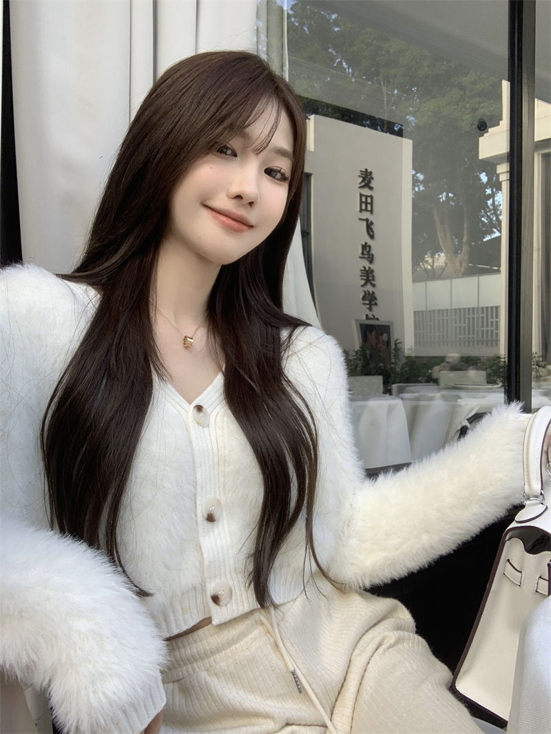 Korean style short coat plush autumn and winter tops