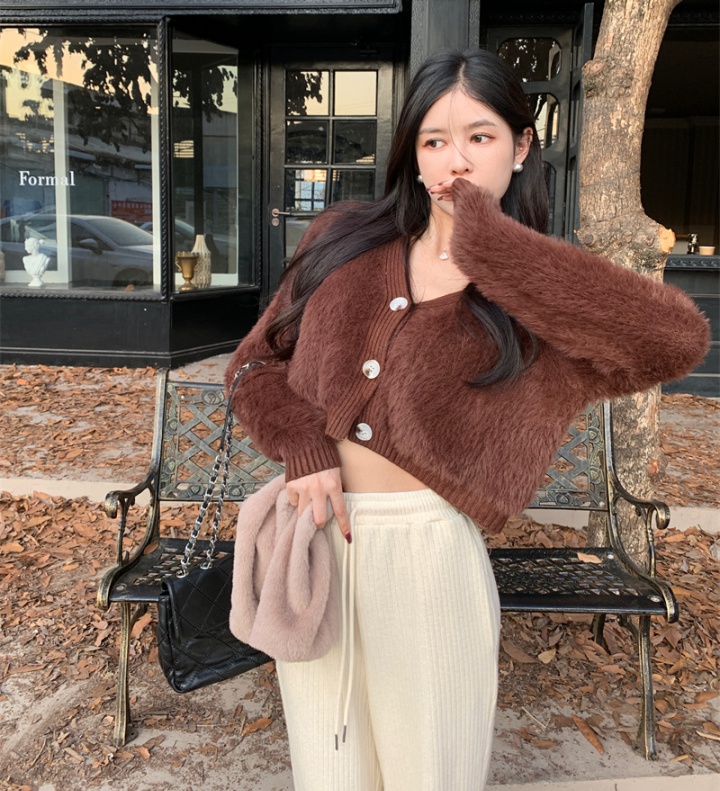 Korean style short coat plush autumn and winter tops
