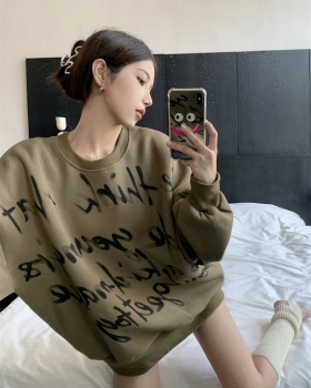 Letters loose hoodie autumn and winter long sleeve tops