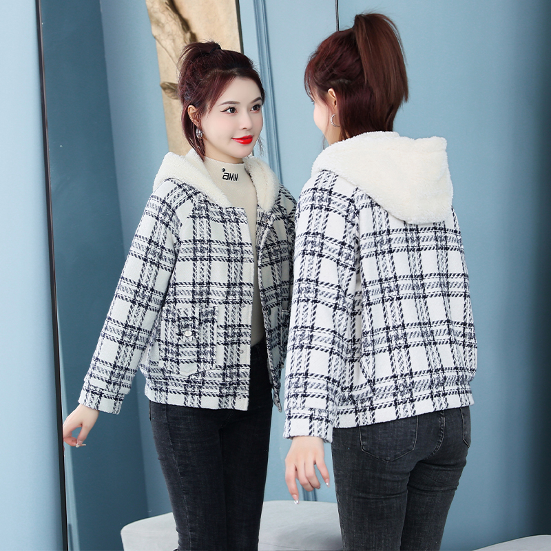 Loose thick hoodie winter all-match cardigan for women