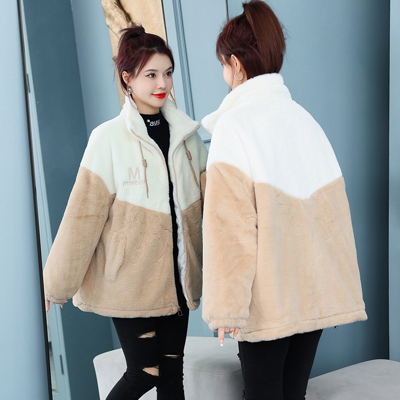 Imitation of rabbit fur jacket thick overcoat