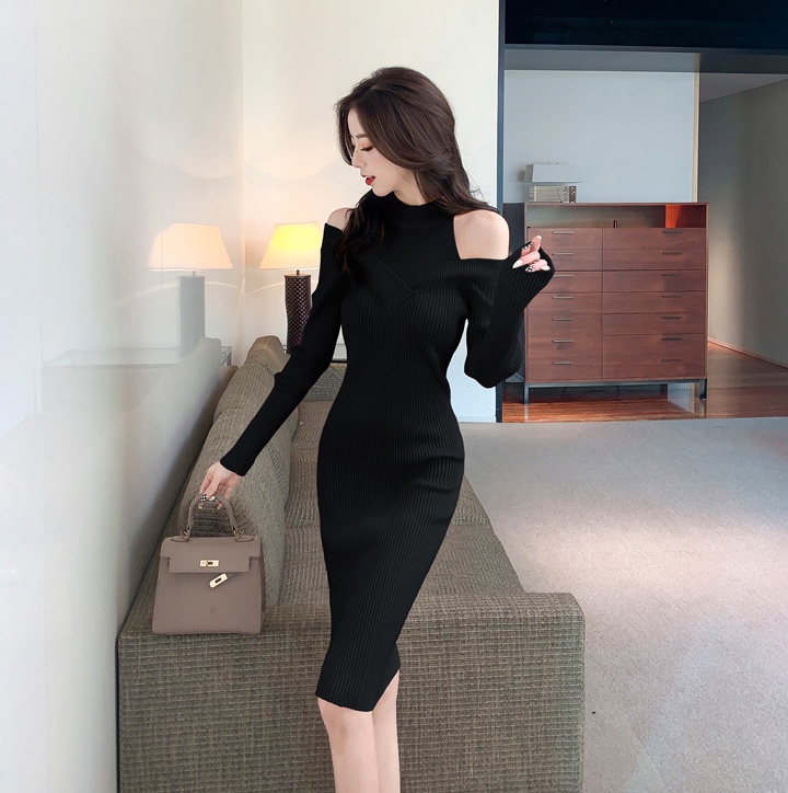 Strapless bottoming dress knitted sweater dress