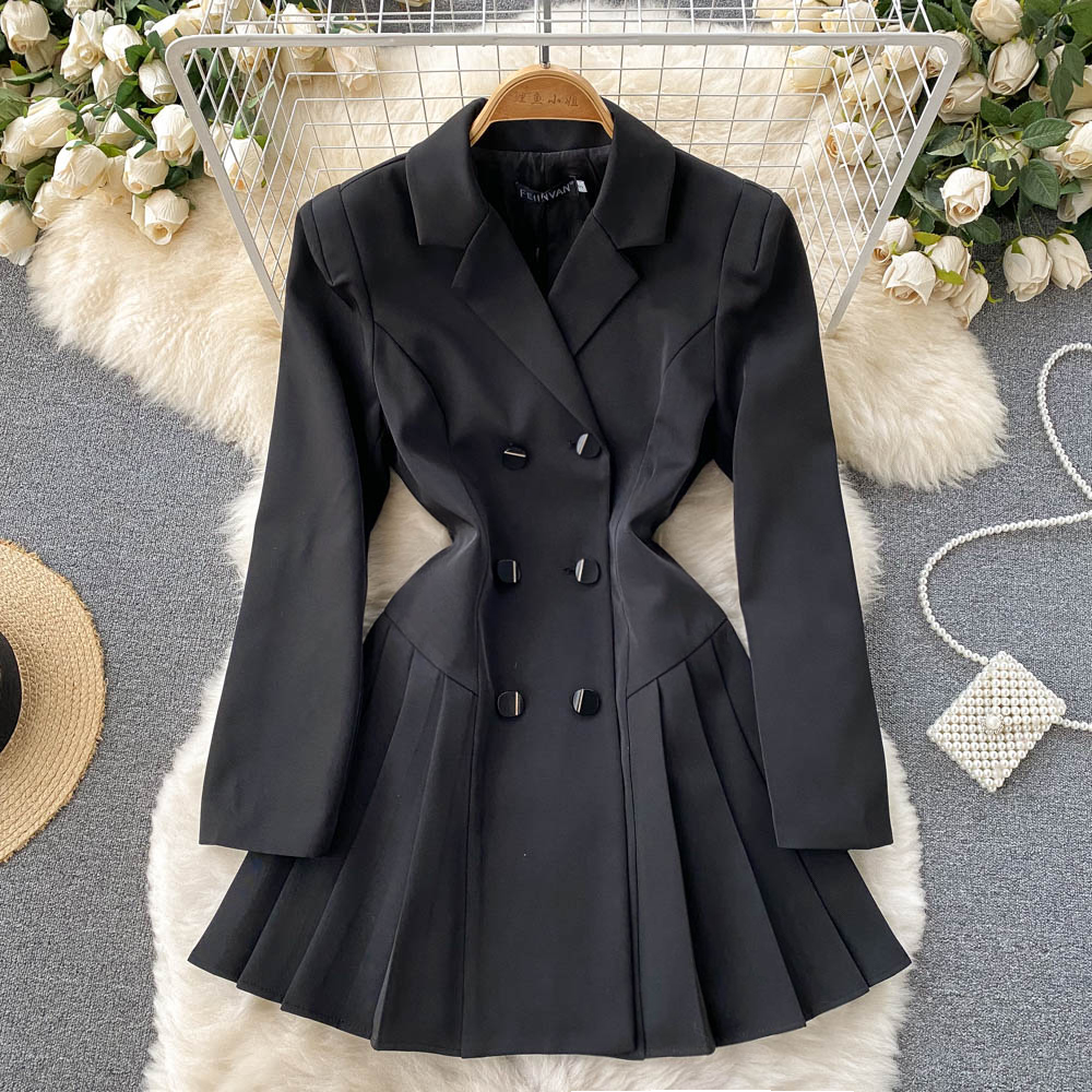 Square collar business suit T-back for women