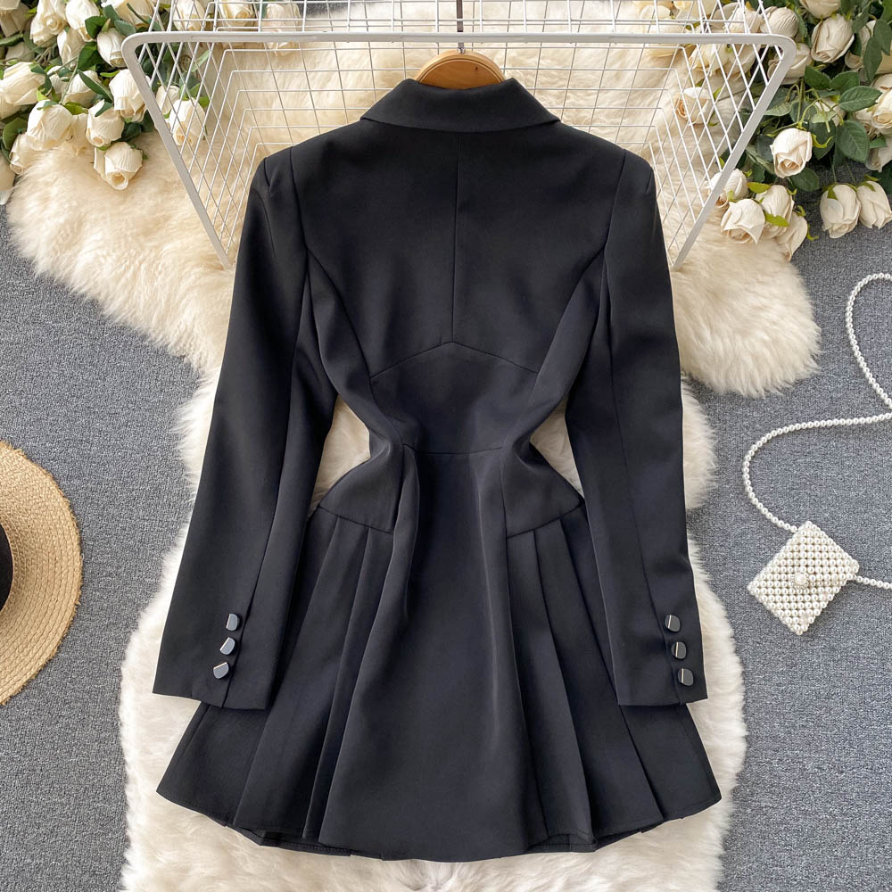 Square collar business suit T-back for women