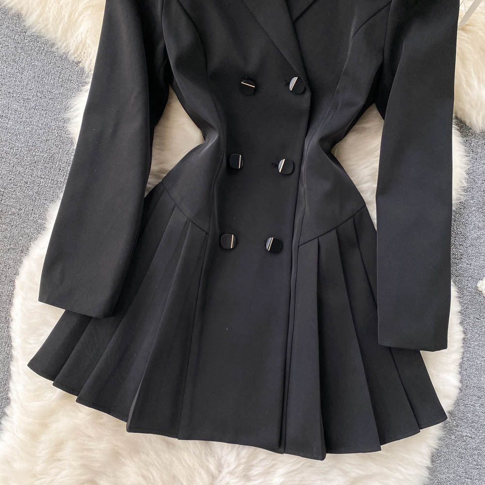 Square collar business suit T-back for women