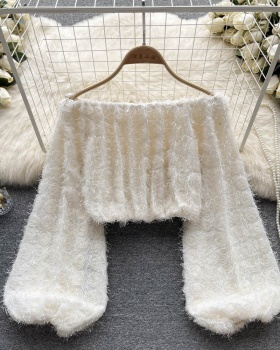 Pullover puff sleeve pure sweet soft Korean style sweater