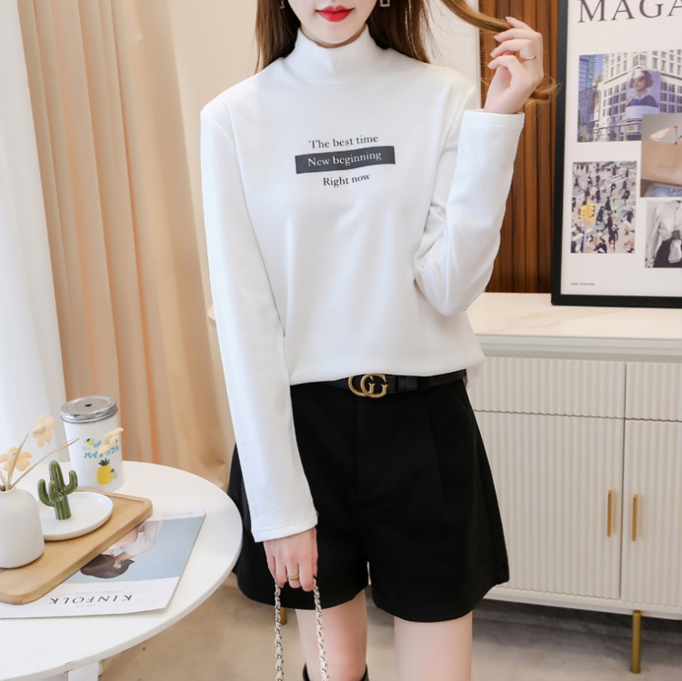 Winter thick bottoming shirt pure T-shirt for women