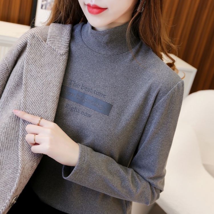 Winter thick bottoming shirt pure T-shirt for women