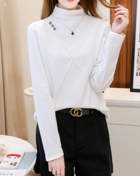 High collar autumn and winter bottoming shirt pure slim tops