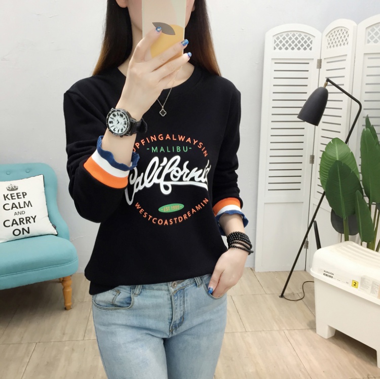 Loose autumn and winter tops thick pure cotton hoodie