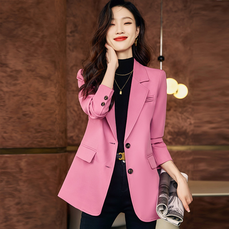 Pink autumn coat spring and autumn tops for women