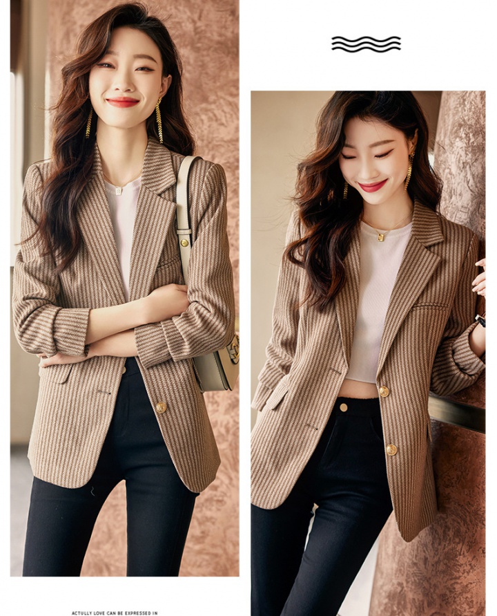 All-match fashion coat gray loose business suit for women