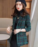 Spring plaid business suit long sleeve coat for women