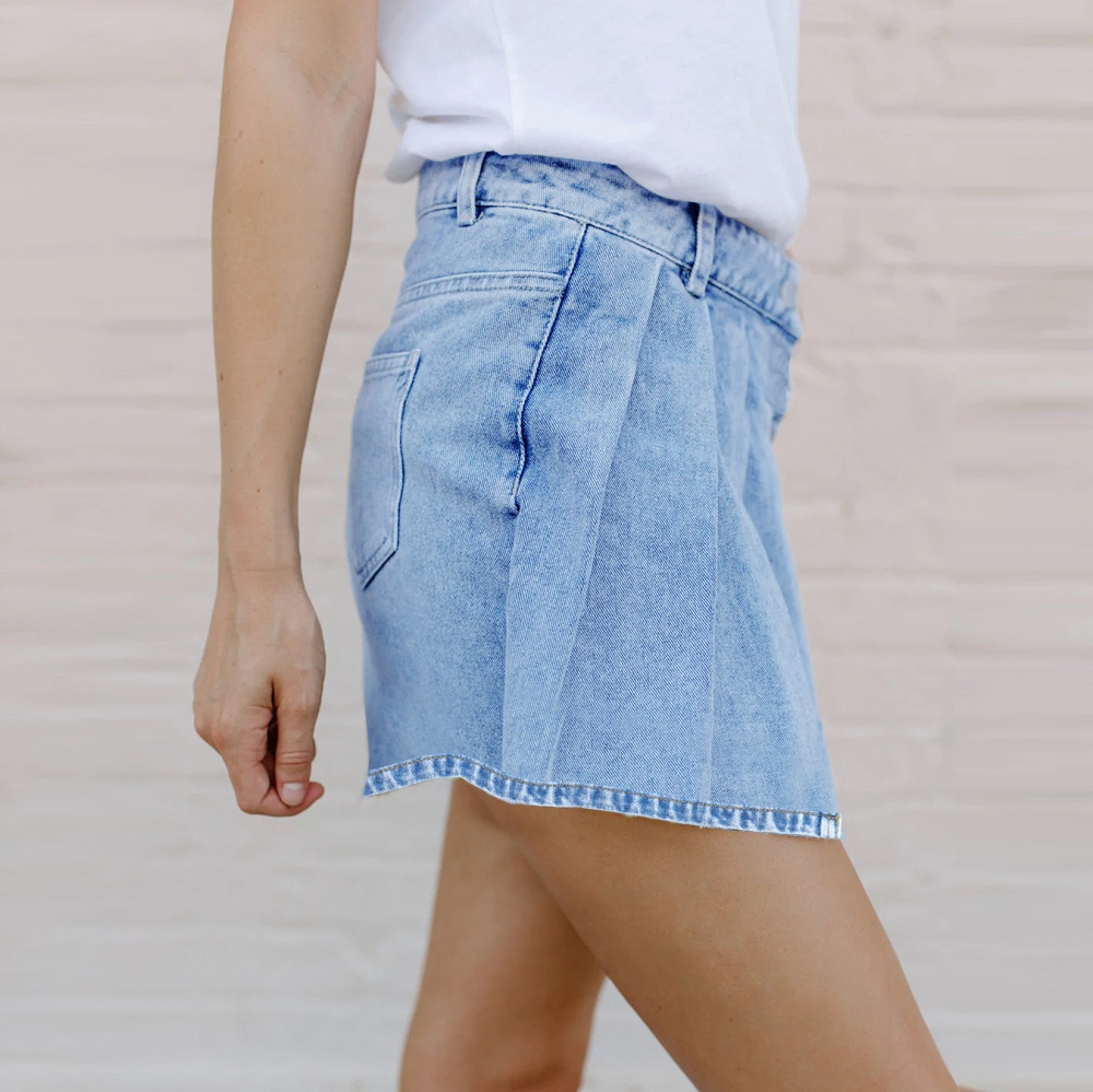 Denim girl culottes Pseudo-two street jeans