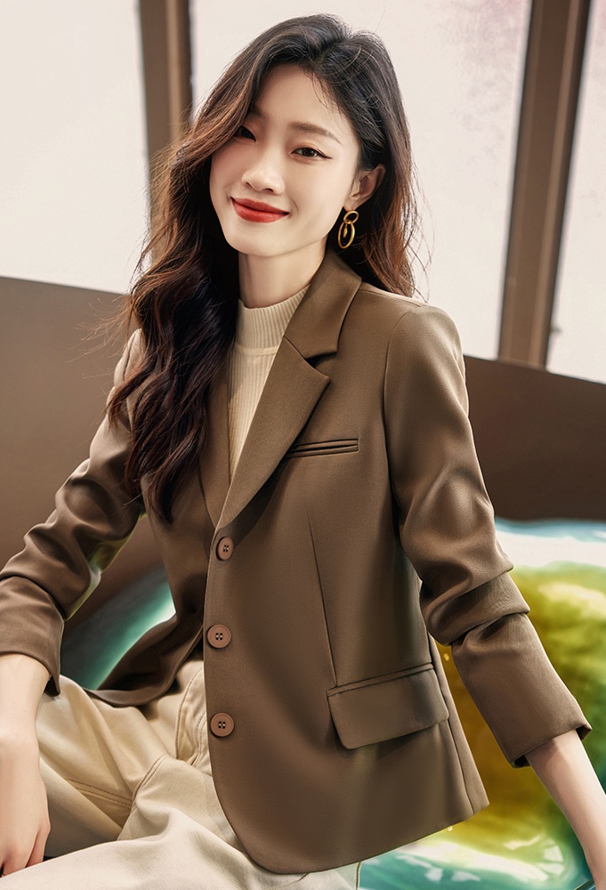 Casual fashion coat green business suit for women