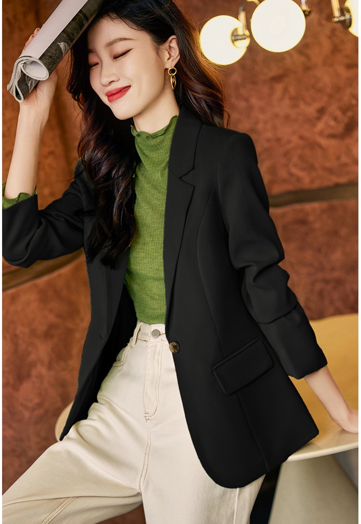 Brown autumn coat Western style Casual tops for women