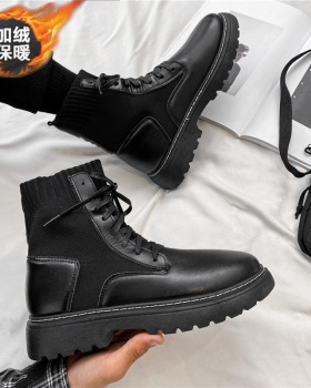 Winter black boots British style martin boots for men