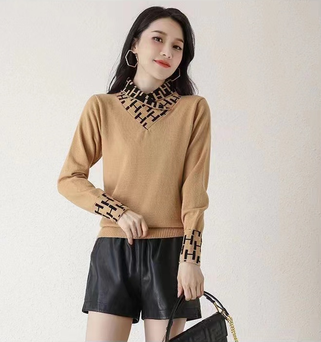 Knitted bottoming shirt fashion sweater for women