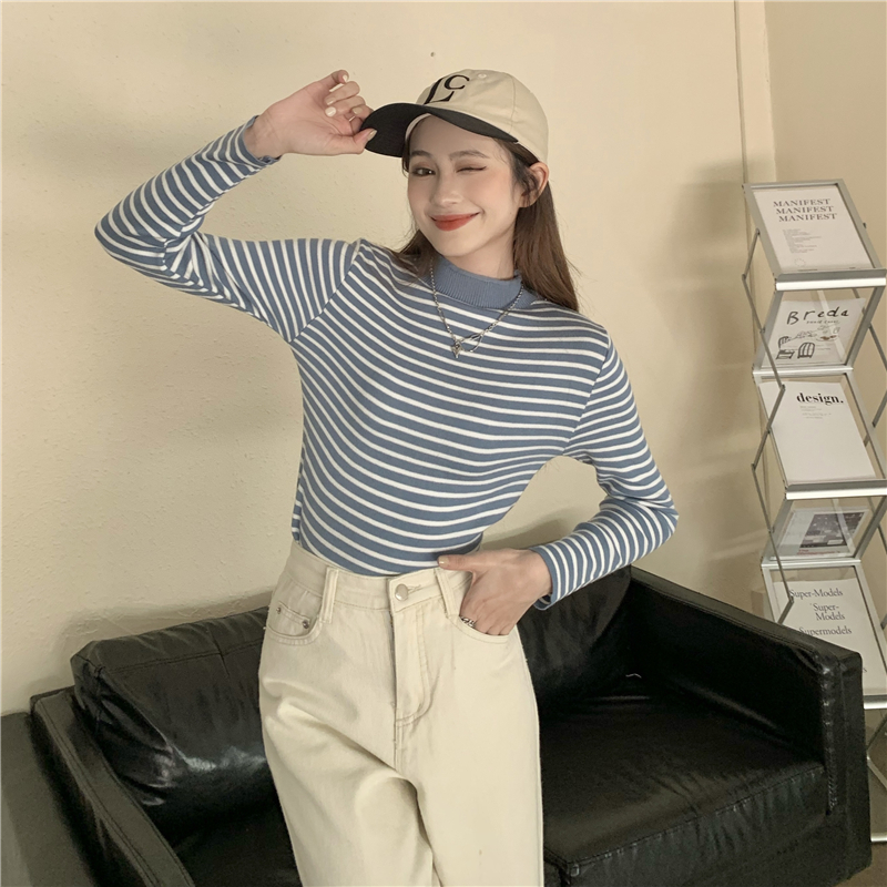 Autumn and winter knitted bottoming shirt slim tops