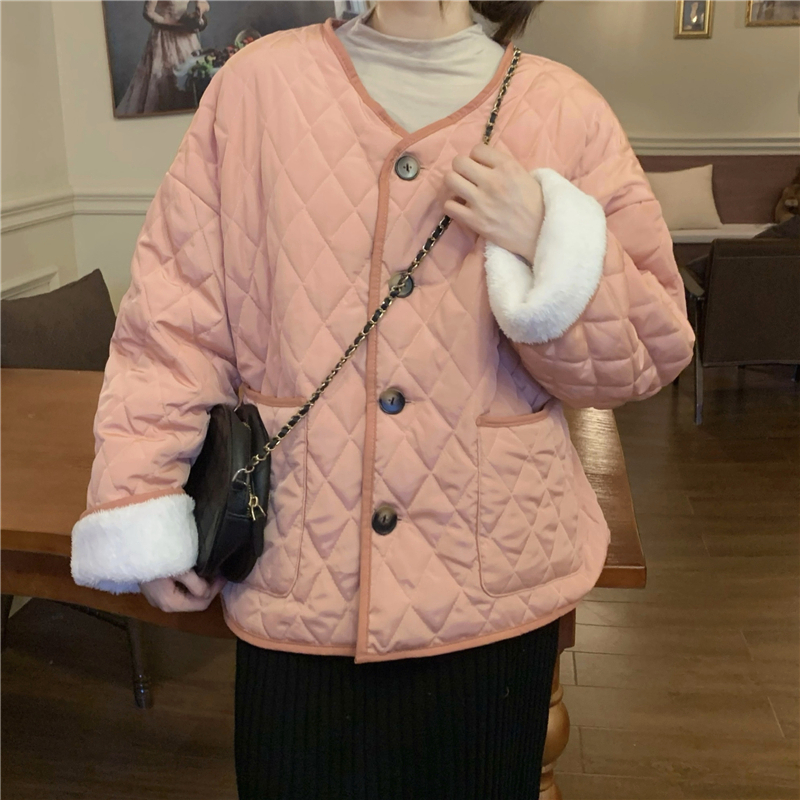 Thick imitation lamb's wool cotton coat Korean style coat