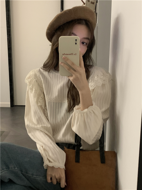 Temperament lace bottoming shirt lady shirt for women