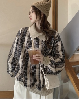 Woolen Korean style tops long sleeve hoodie for women