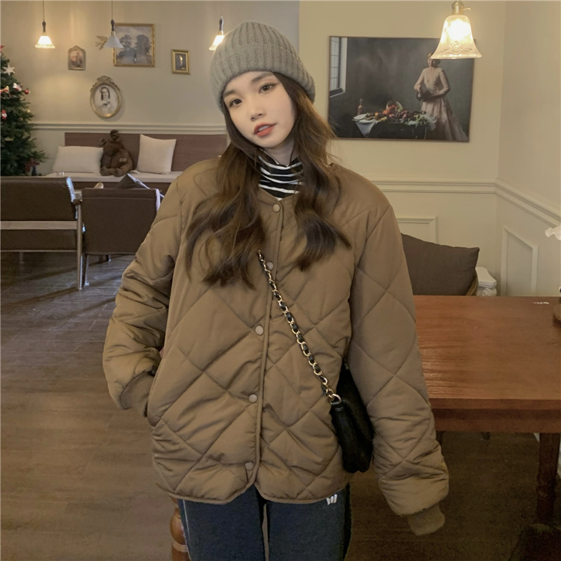 Retro clip cotton cotton coat simple Korean style coat