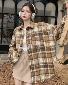 Autumn and winter thin shirt woolen coat for women