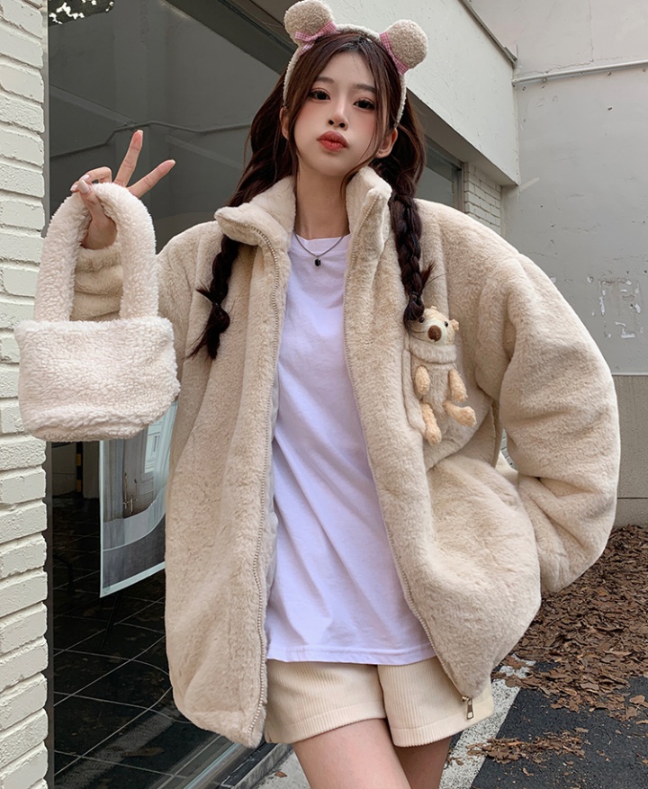 High student lambs wool coat thick maiden cotton coat