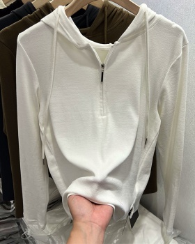 Hooded zip tops autumn and winter hoodie for women