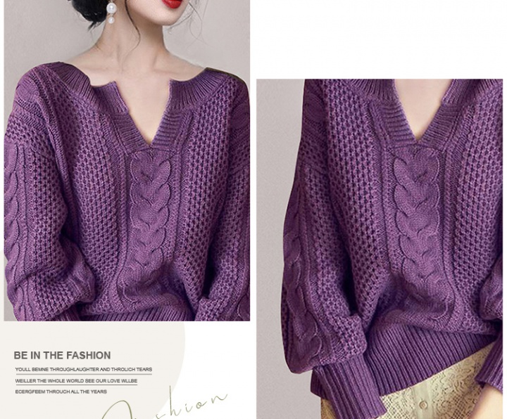 Knitted twist loose all-match fashion retro sweater