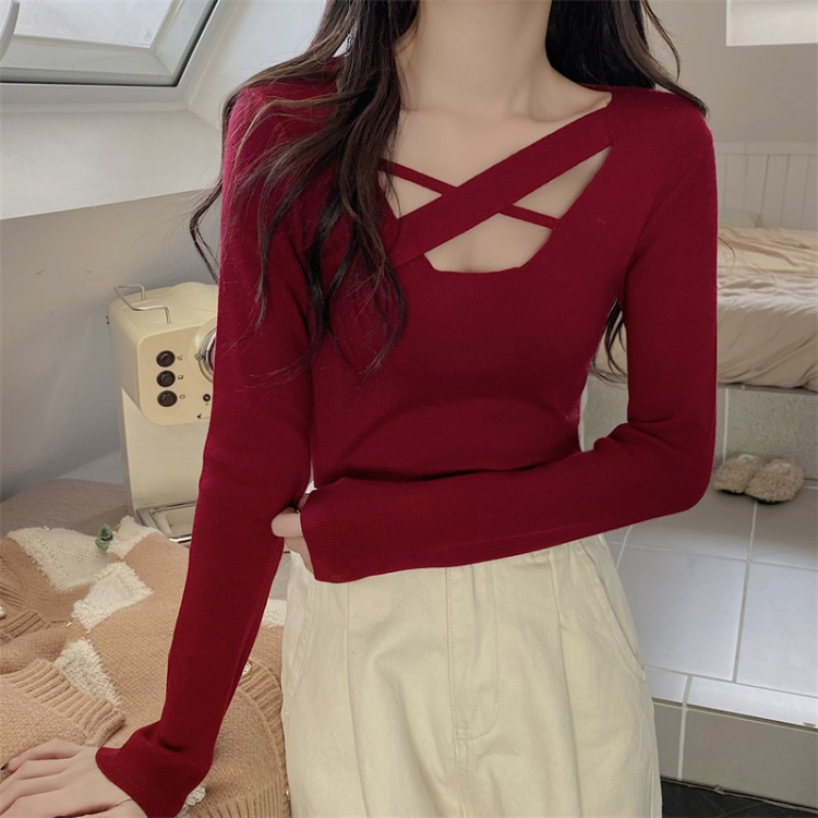 Inside the ride autumn bottoming shirt square collar tops