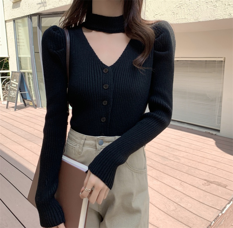 Autumn and winter long sleeve bottoming shirt knitted sweater