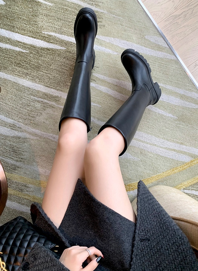 Long tube boots genuine leather thigh boots for women