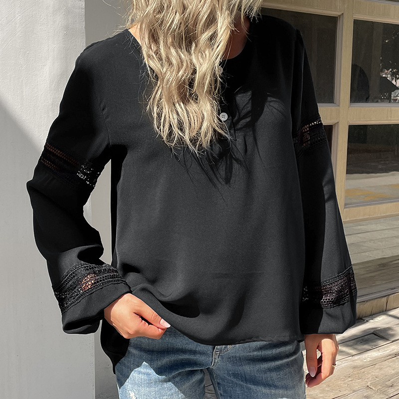 Inside the ride pullover fashion black shirt for women