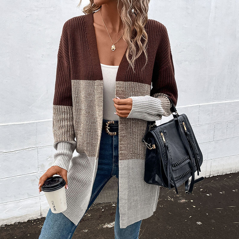 Fashion sweater long sleeve cardigan
