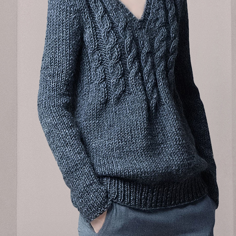 Pullover V-neck long sleeve temperament slim sweater