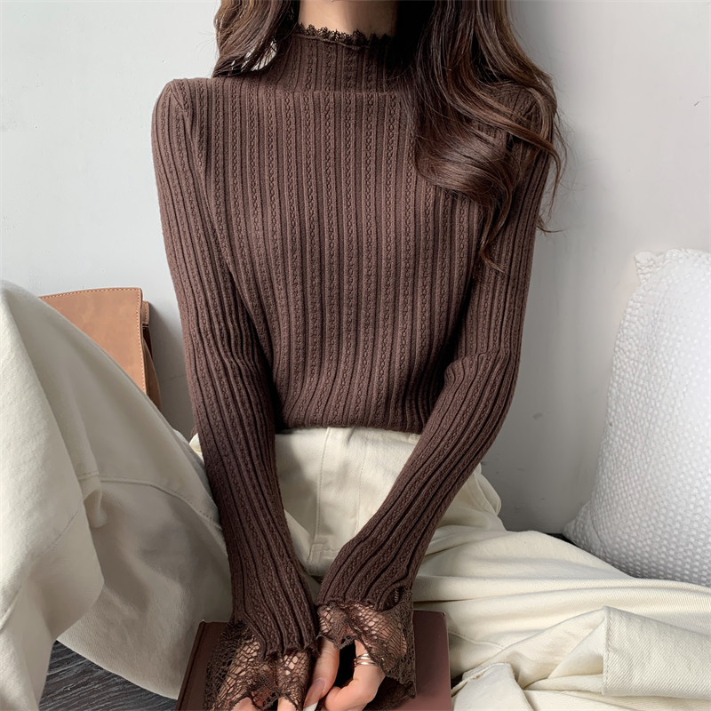 Western style bottoming shirt lace sweater