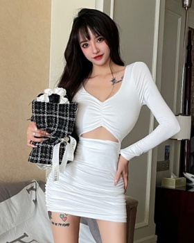 Sexy white spicegirl long sleeve dress for women