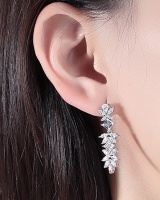 Fashion commuting inlay zircon ear-drop bride wedding earrings