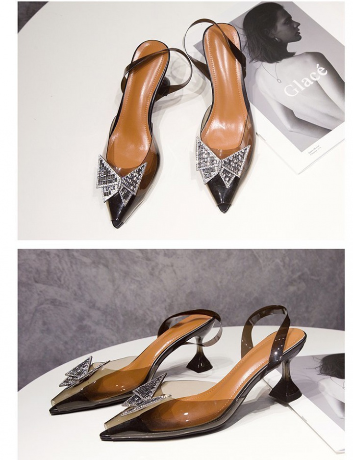 Pointed summer high-heeled Korean style slippers for women