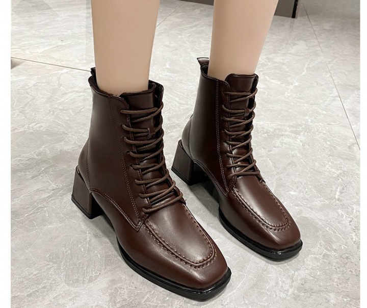 Thermal high-heeled women's boots European style short boots