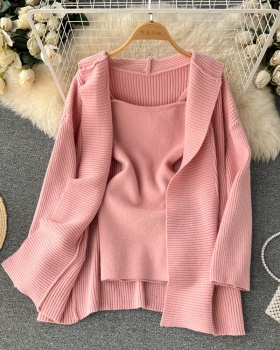 Casual coat loose sweater 2pcs set for women