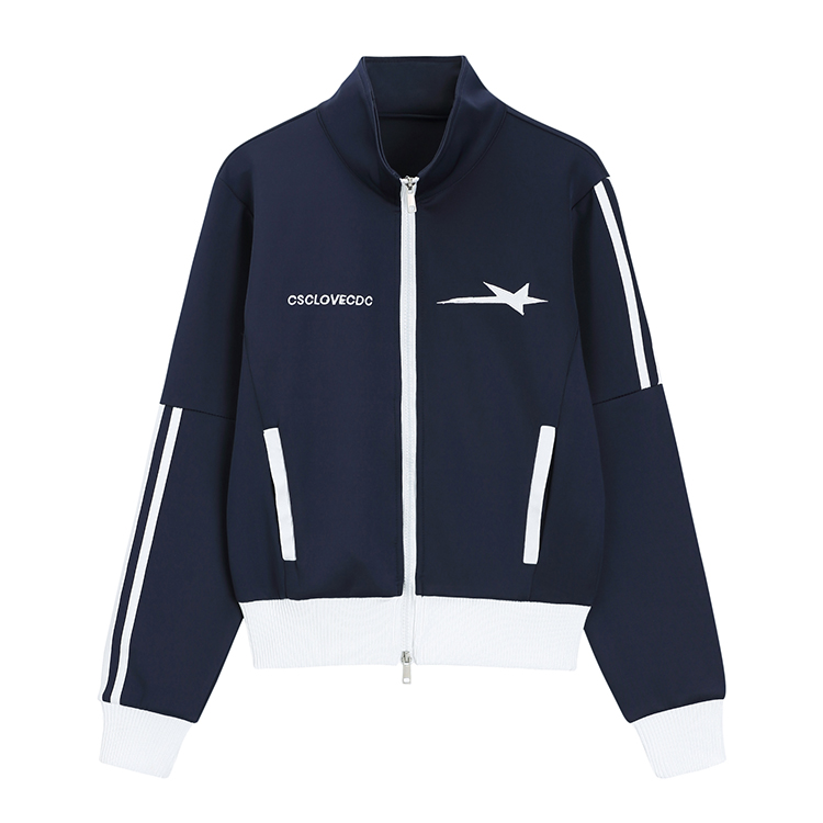 Stars double zip coat sports jacket for women
