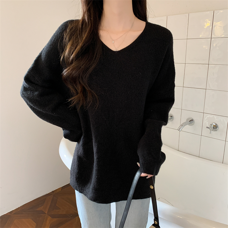 Knitted loose sweater autumn and winter bottoming shirt