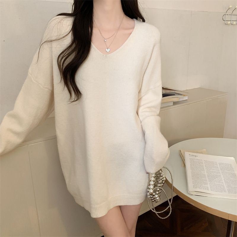 Knitted loose sweater autumn and winter bottoming shirt