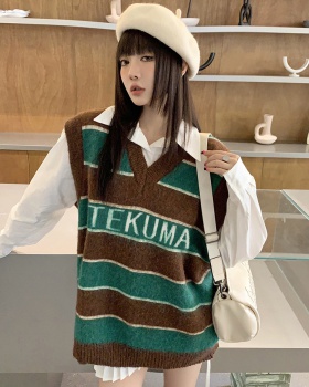 Autumn and winter sweater mixed colors waistcoat for women