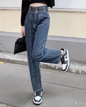 Slim loose jeans spring long pants for women