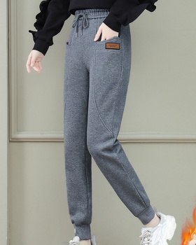 Casual harem gray thick autumn and winter sweatpants