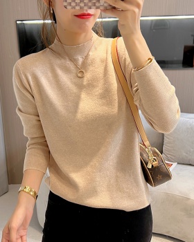 Half high collar tops sweater for women